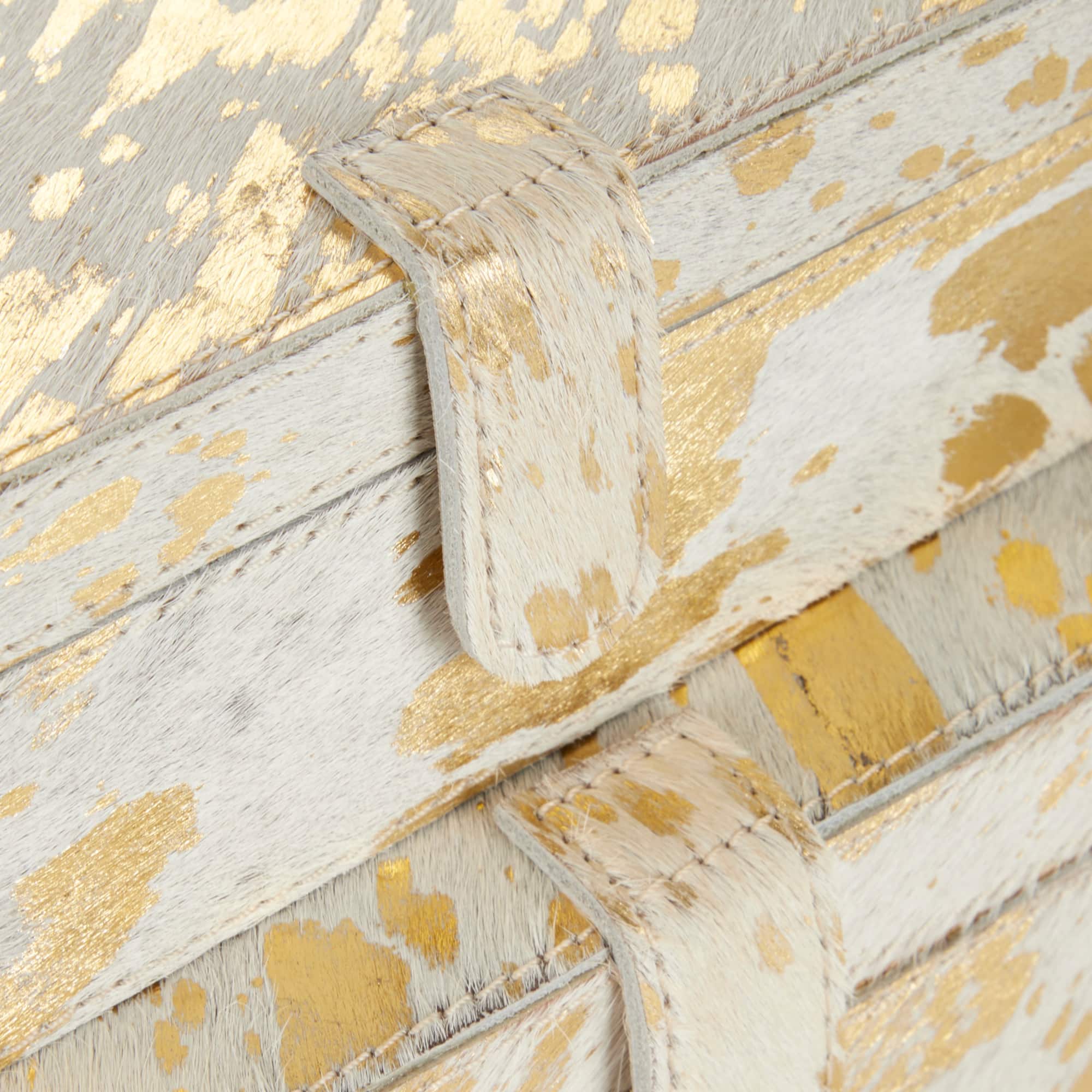 White & Gold Leather Rustic Box Set